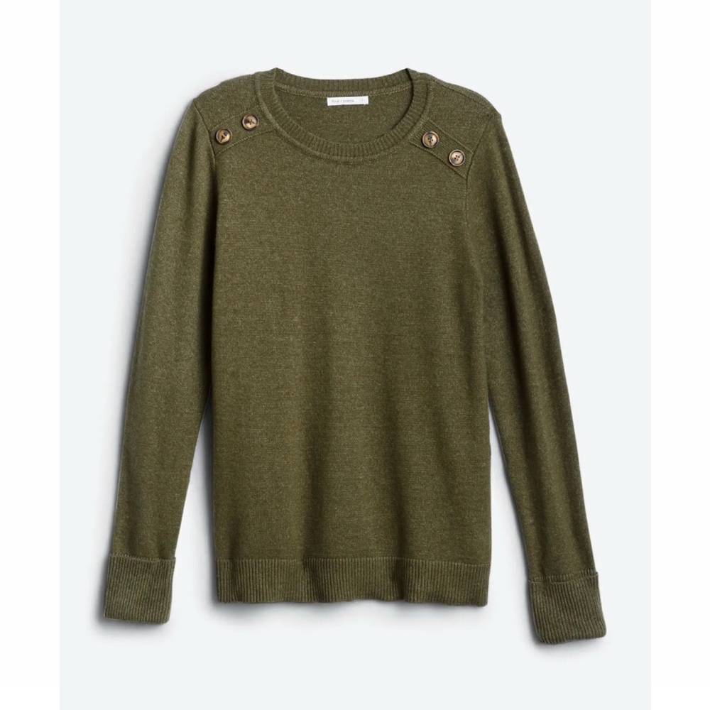 Pink Clover Carson Crew Neck Button Detail Sweater